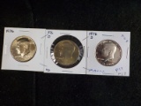 P19  UNC/Proof  (3) Half Dollars 1976, 76-D, (Proof) 76-S Kennedy - 3 X $