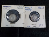 F1  G/F  (2) Dimes Mercury 1945-S (Possible Micro 