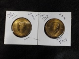 F23  UNC  (2) J.F. Kennedy Medals