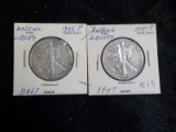 E15  F/VF  (2) Half Dollars 1945, 1947 Walking Liberty - 2 X $