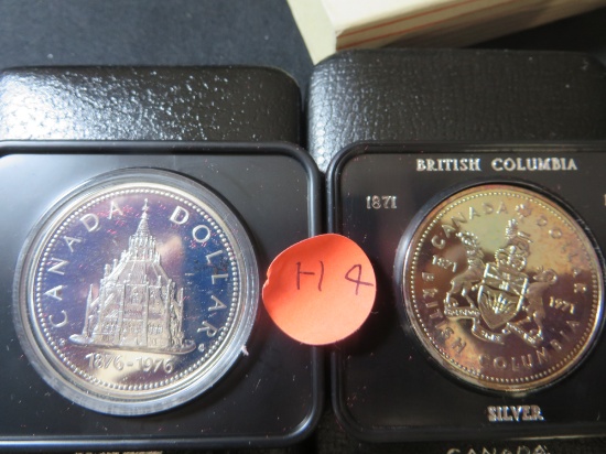 H4 (2) Canadian Silver Dollars  Each