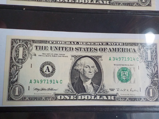 M33 1995 UNC $1.00 Green Seal Experimental Zoeb Press