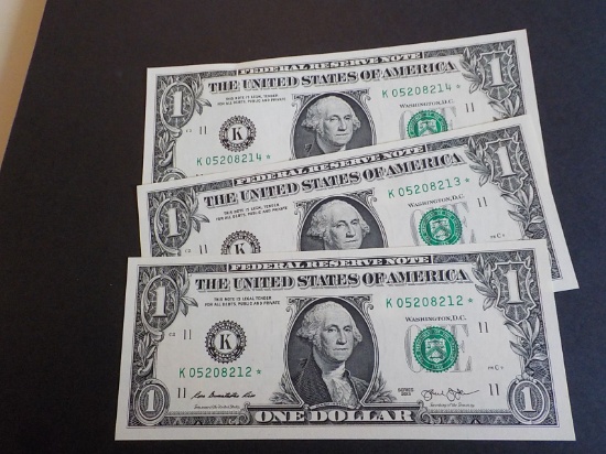 M54 3 UNC $1.00 2013 Consecutive Green Seal Each