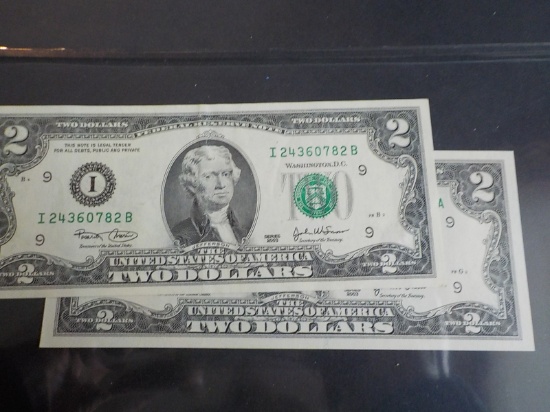 M58 2 UNC $2.00 Green Seal Each x 2