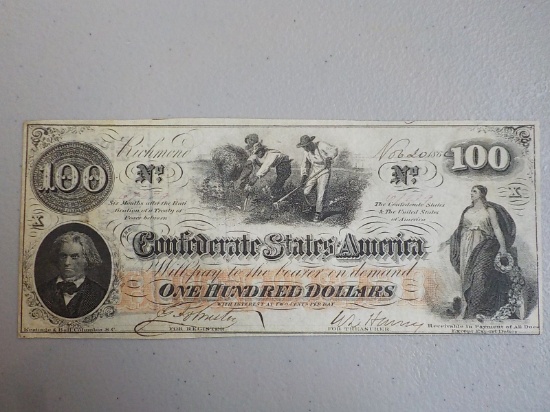 M65 1862 $100.00 Confederate Richmond
