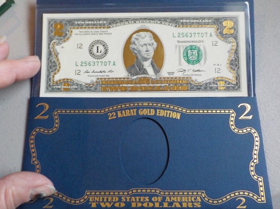 M106 2009 22 karat $2.00 Bank Note
