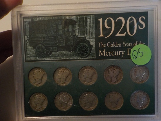 Q5 Cased Mercury dimes qty 10