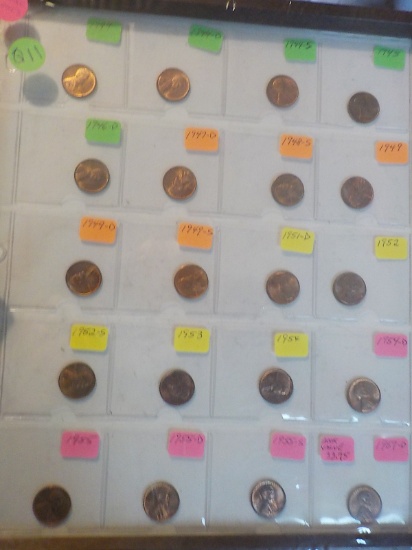 Q11 Framed 20 UNC Cents All different