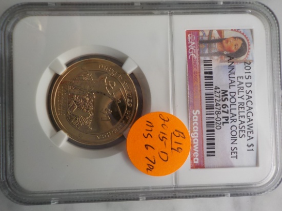 B19 2015 D NGC Early Release One Dollar MS 67 PL