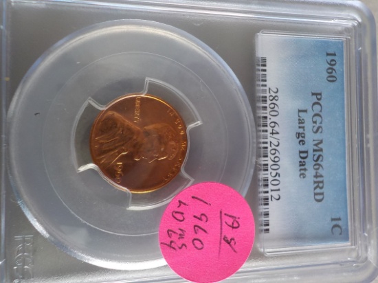 A8 1960 PCGS Large Date MS64 Penny