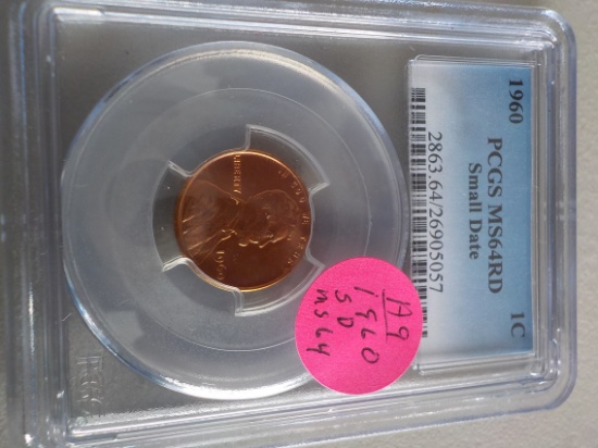 A9 1960 PCGS Small Date MS64 Penny