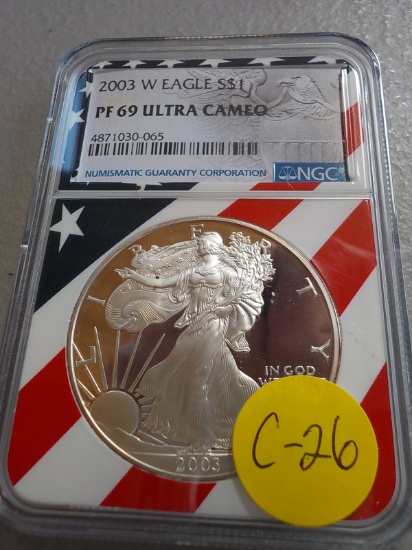 C26 2003 W PROOF 69 UC NGC Silver Eagle