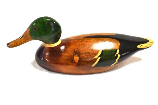 LARGE PREMIER GRADE MASON STYLE REPLICA MALLARD DECOY HAND CARVED EXCELLENT CONDITION BY JERRY CLARK