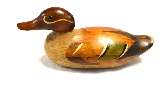 HAND CARVED GREEN WING TEAL MASON STYLE REPLICA DECOY IN EXCELLENT CONDITION