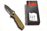 BENCHMADE FOLDING KNIFE MADE FOR H & K DARK EARTH HANDLE BELT CLIP NEW IN BOX