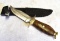 EXCELLENT FIXED BLADE BOWIE KNIFE WITH WOOD HANDLE