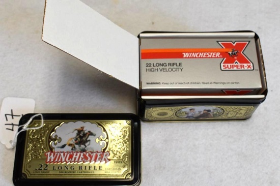 FACTORY WINCHESTER .22 LONG RIFLE AMMO IN COLLECTOR TIN