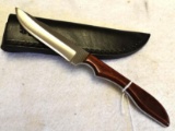 ANZA FIXED BLADE SKINNING KNIFE, FULL TANG MARKED USA 14