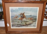 MISSING IN THE ROUND UP, OLAF WIEGHORST LTD ED LITHOGRAPH