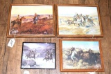 GROUP OF CM RUSSELL PRINTS 4 PCS