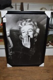 BLACK AND WHITE POSTER ART, MARILYN MONROE BLOWING KISS