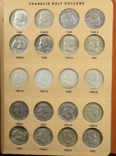 Franklin Half Dollar Book Complete About Circulated