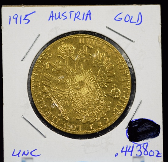 1915 Austria Gold .4438 ounce UNC