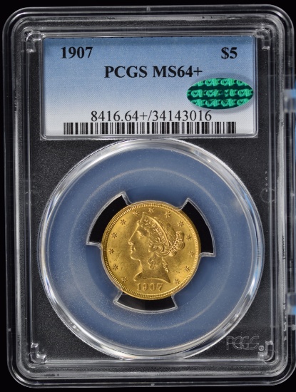 1907 $5 Gold Liberty PCGS MS-64 Plus CAC