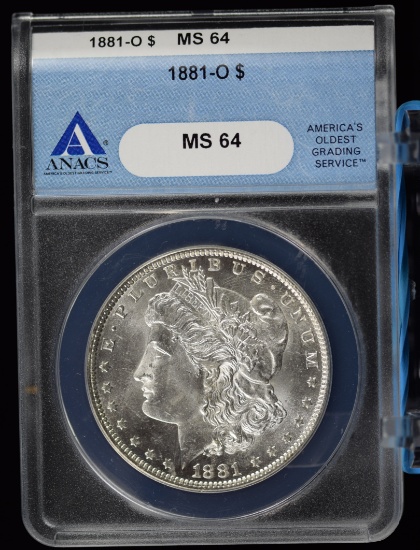 1881-O Morgan Dollar ANACS MS-64