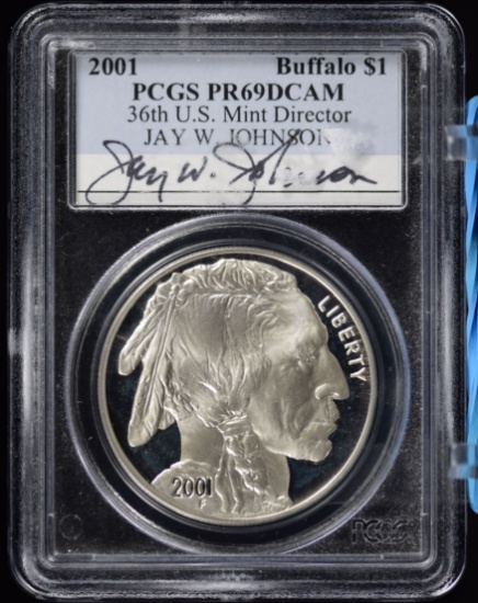 2001 Silver Proof Buffalo Commen PCGS PR-69 DCAM