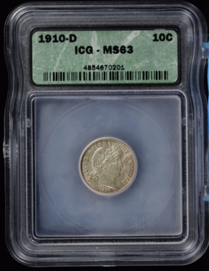 1910-D Barber Dime ICG MS-63