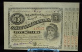 1875 $5 State of Louisiana Baby Bond 44837 GEM BU