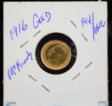 1916 $1 Gold McKinnley Gold Commen AU/UNC