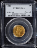 1888 $3 Gold Princess PCGS MS-66 GEM Superb Only 4 Graded Higher