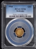 1916 $1 Gold McKinley Commen PCGS VF-30