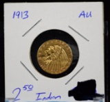 1913 $2.5 Gold Indian AU Plus