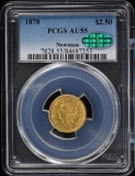 1878 $2.5 Gold Liberty PCGS AU-55 CAC Eric Newman Collection