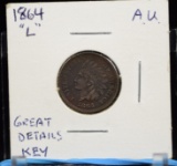 1864-L Indian Head Cent AU Key