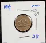 1858 LL Flying Eagle Cent CH UNC