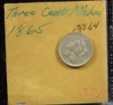 1865 Three Cent GEM BU