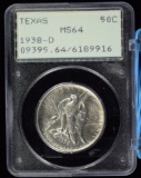 1938-D Texas Commen Half Dollar PCGS MS-64