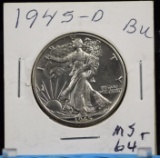 1945-D Walking Half Dollar GEM BU