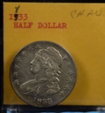 1833 Capped Bust Half Dollar AU PLUS
