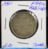 1931 .925 Silver Florin GB Toned