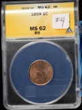 1899 Indian Head Cent ANACS MS-62 Red Brown