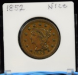 1852 Large Cent VF XF