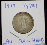 1917 Ty1 Standing Liberty Quarter Almost UNC Full Head