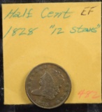 1828 Half Cent 12 Stars Very Extremely Fine