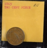 1865 Two Cent Piece AU