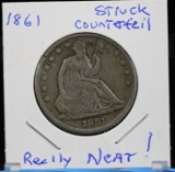 1861 Seated Half Dollar Struck Counterfeit Really Neat